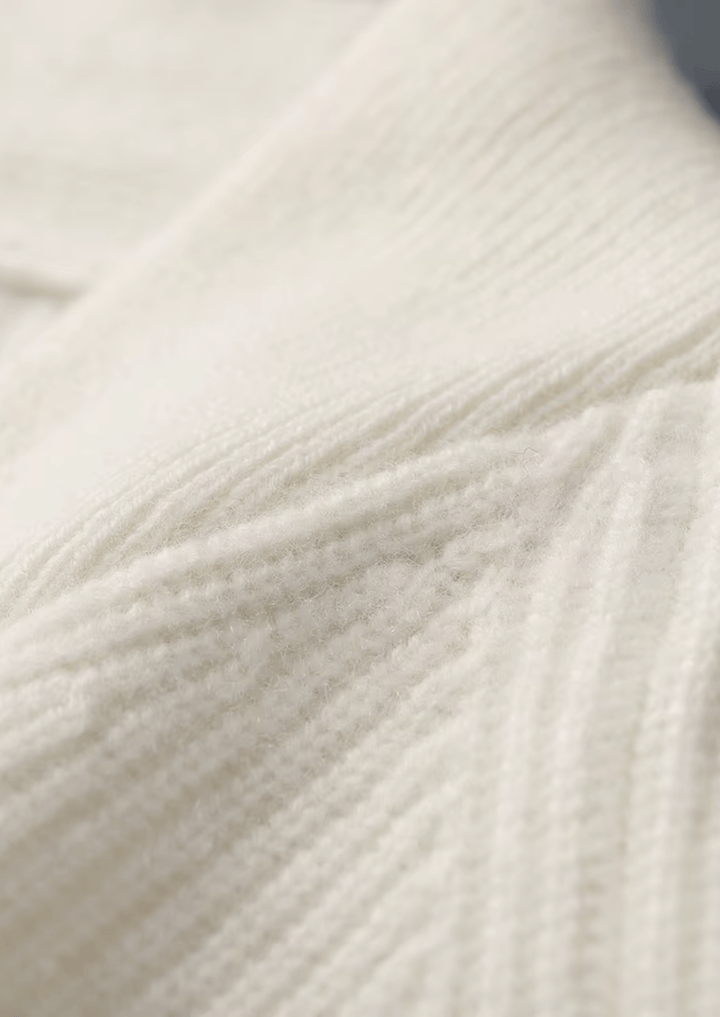 Emma & Rose ribbed cashmere V-neck sweater — premium winter knitwear