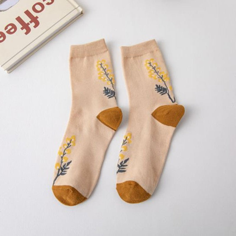 Set of 5 Pairs of Flower Socks