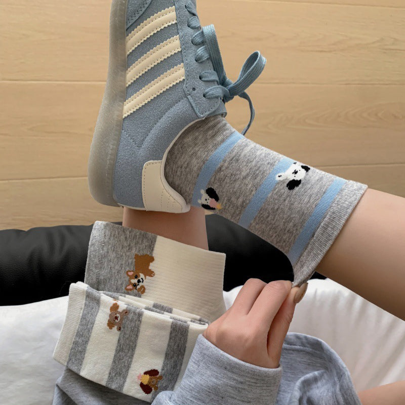 Casual Socks with Puppy Print