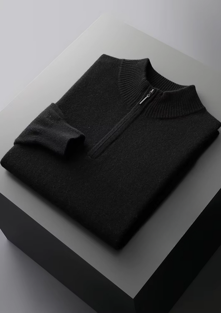 Emma & Rose wool half-zip sweater — premium knitwear