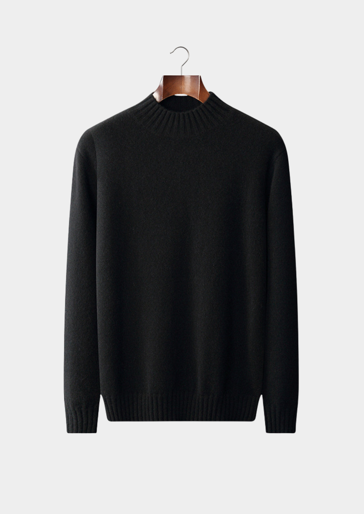 Emma & Rose cashmere mockneck sweater — premium winter knitwear