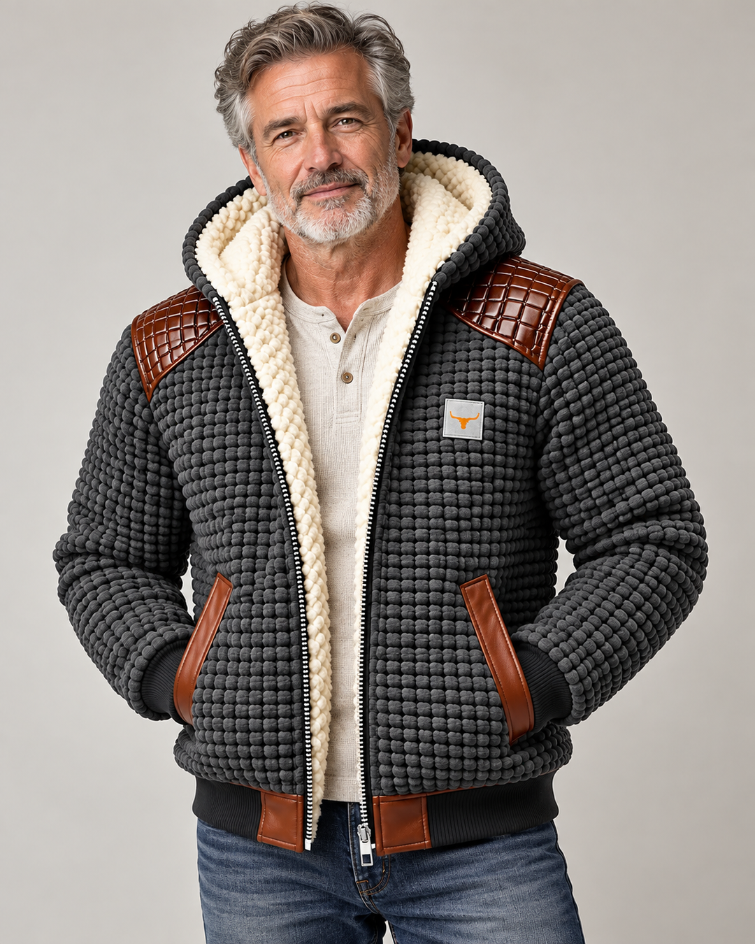 Thierry - Chic Teddy Knit Hooded Jacket