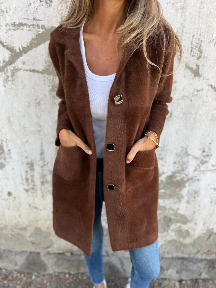 Alice - Casual Thick Coat with Lapels