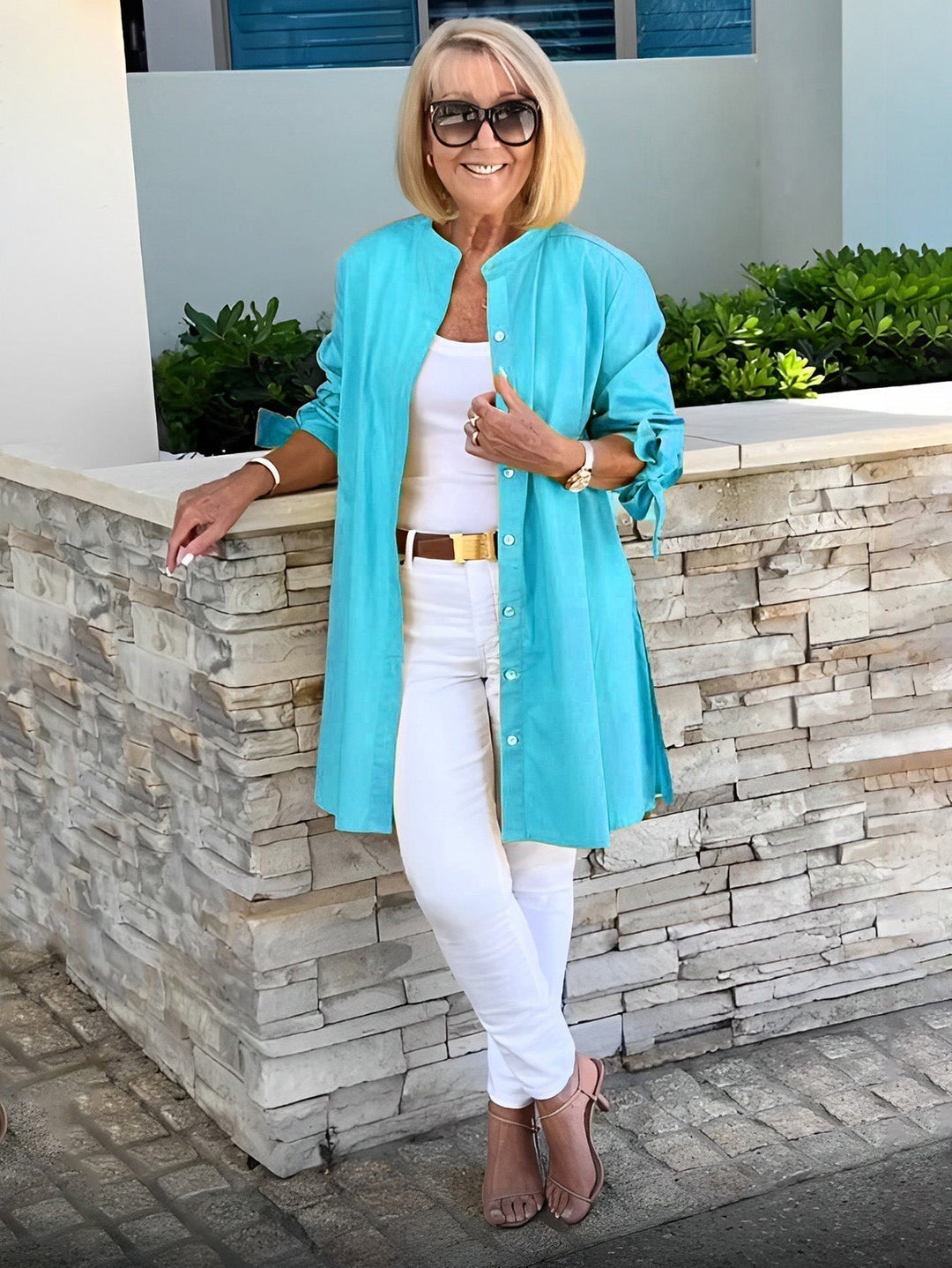 Liora™  |  Long Button-up Shirt Jacket