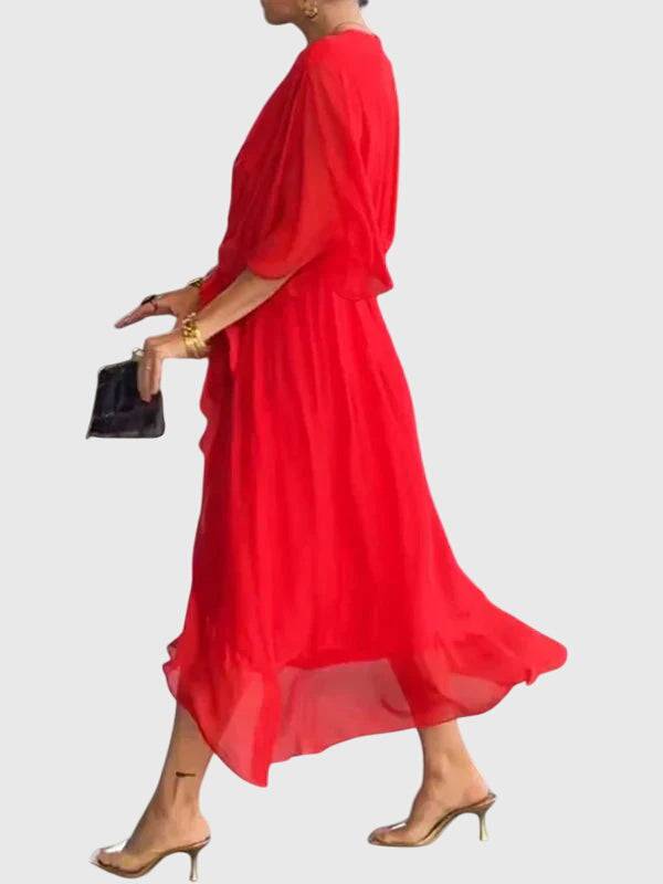 Elegant Bethany dress by Emma & Rose Cape Town, showcasing a stylish, flowing design with intricate detailing.