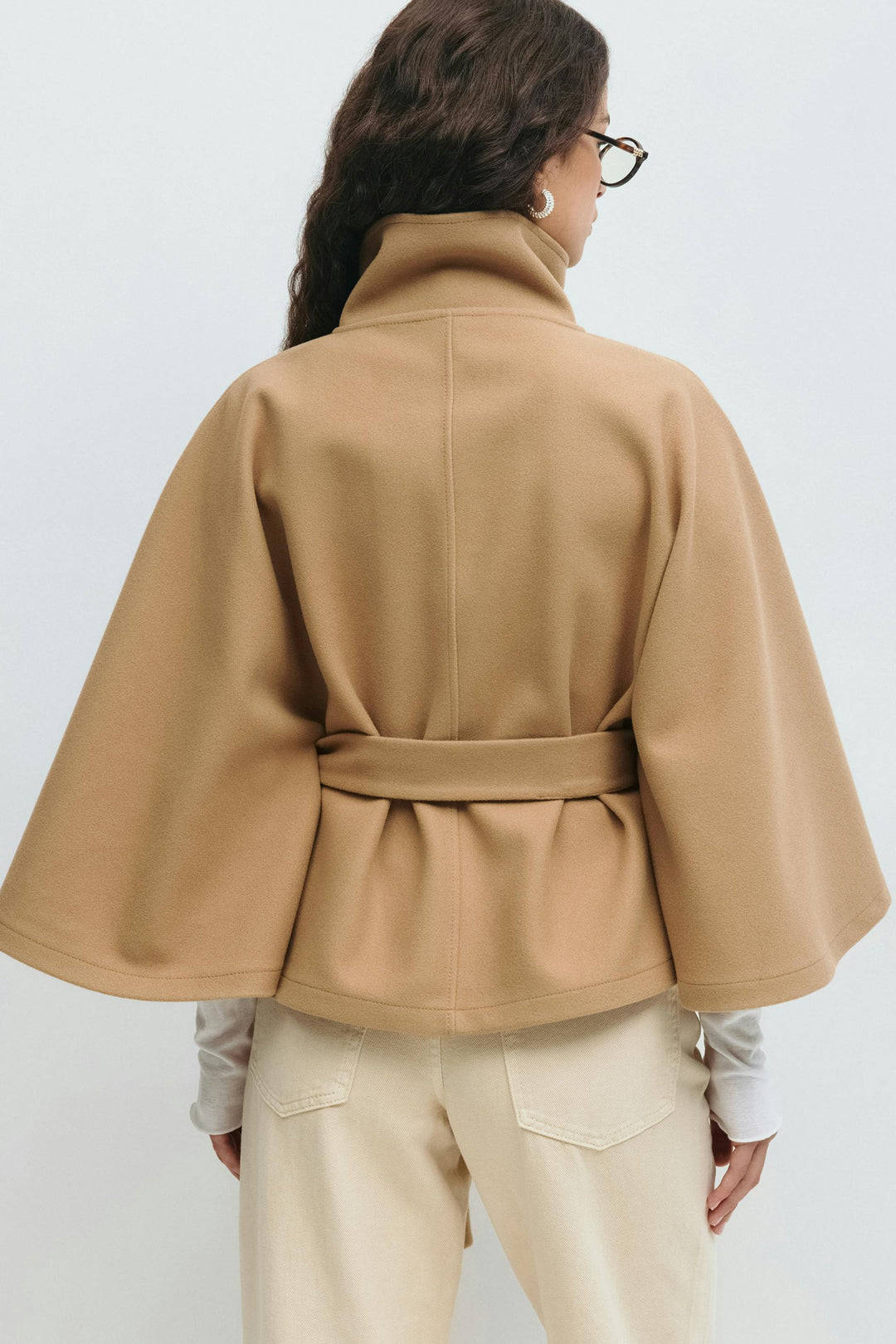 Cape for women Montarello, high collar, belted