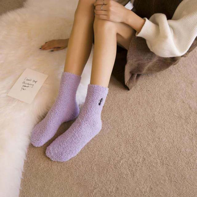 Cat Pattern Plush Socks