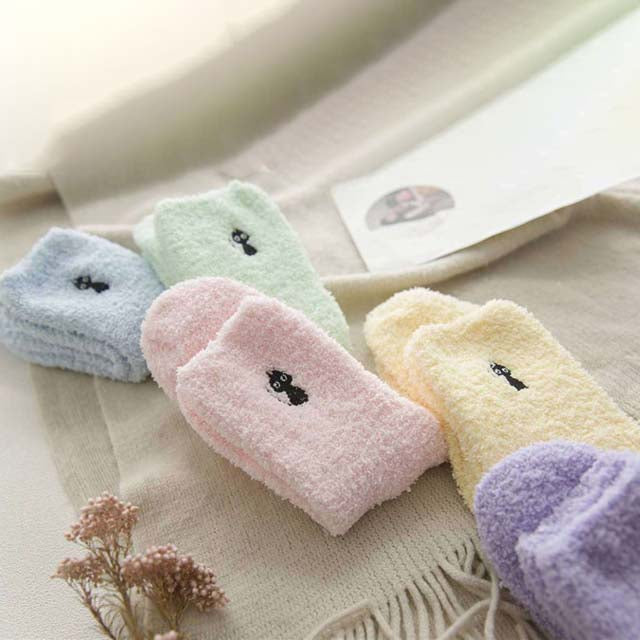 Cat Pattern Plush Socks
