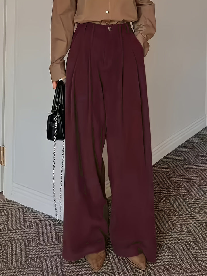 Celia Pleated Wide-Leg Trousers - Elena Harper