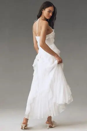 Women's Flowy Ruffle Dress for Elegant Charm