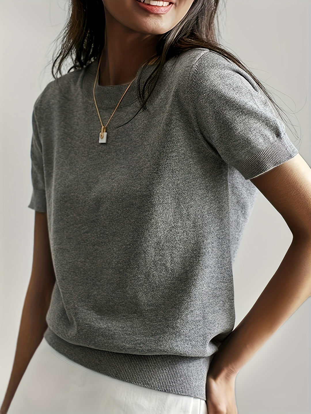 SUMMER SWEATER WITH SHORT SLEEVES FOR WOMEN