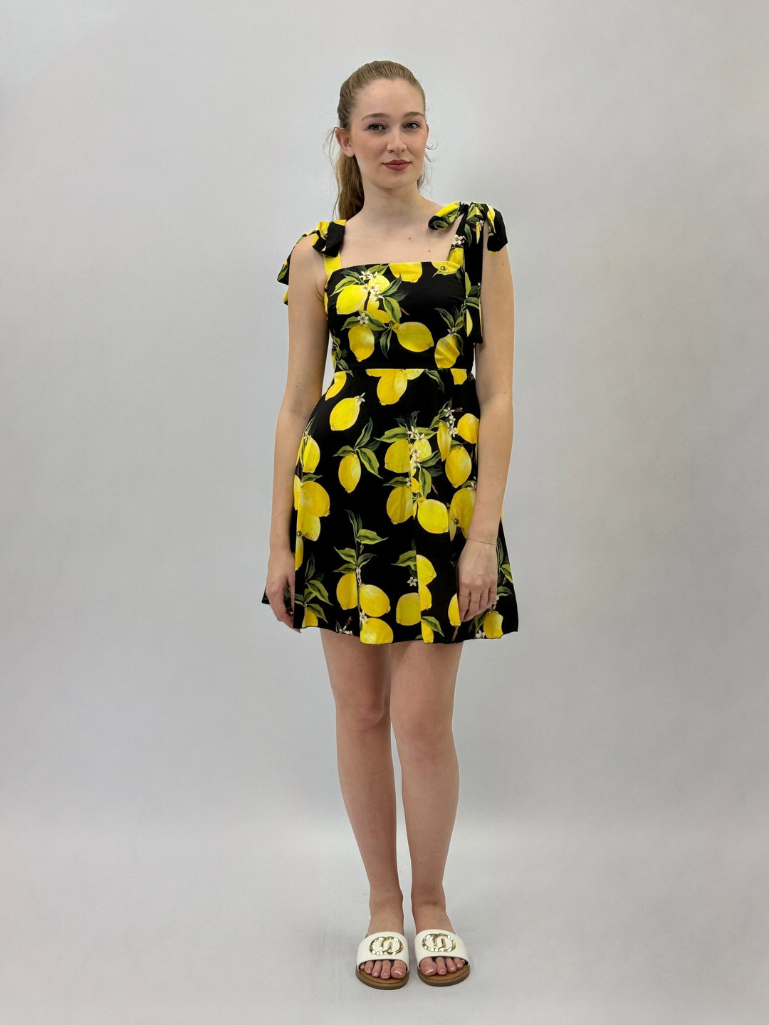 Kirsten™  |  Short Dress Lemon Print