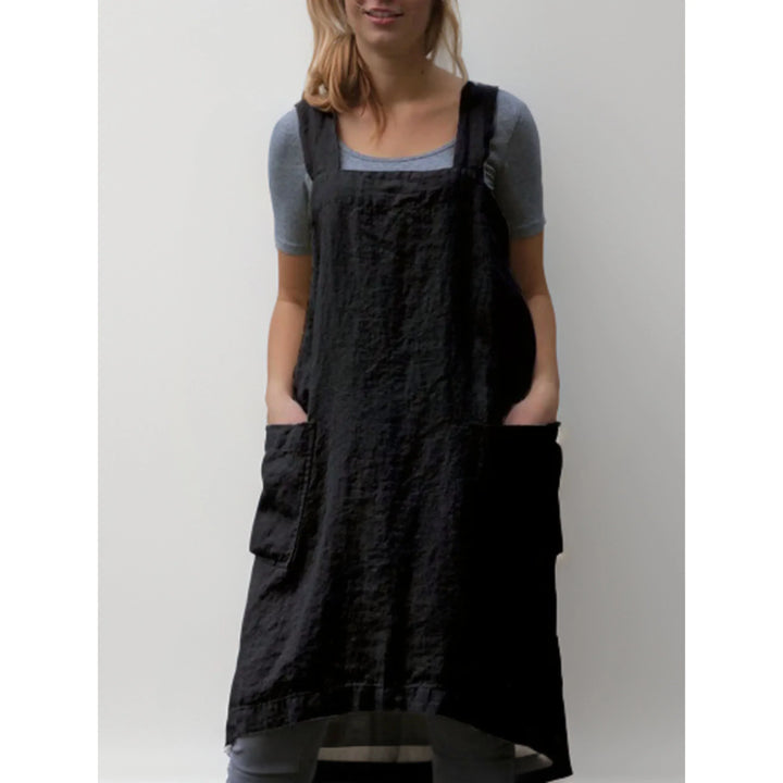 Women's Apron Dress Stylish Casual Dress with Pockets, view 9 - Elena Harper