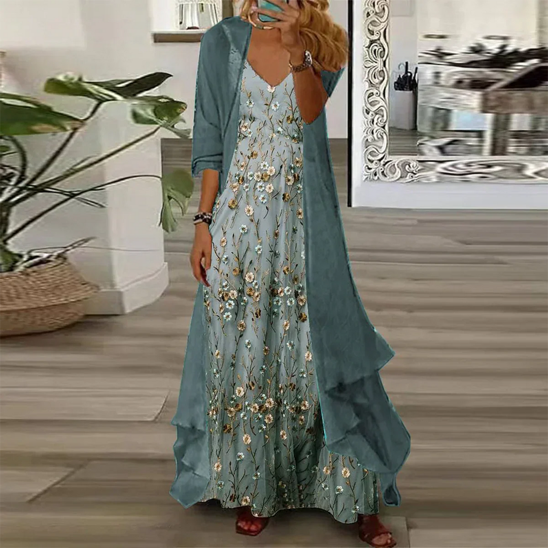 Mara Maxi Dress with Jacket (2-piece set) - Elena Harper