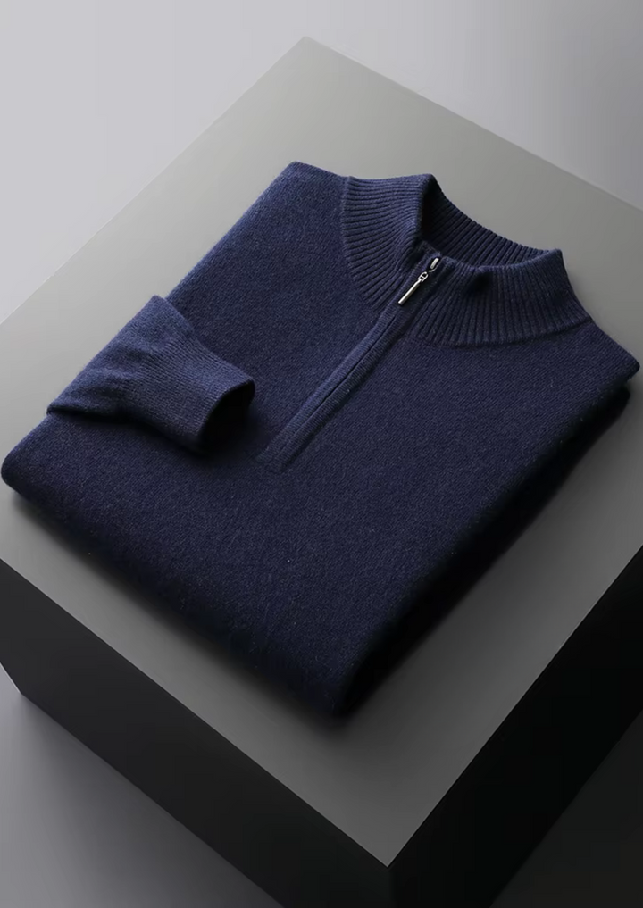 Emma & Rose wool half-zip sweater — premium knitwear