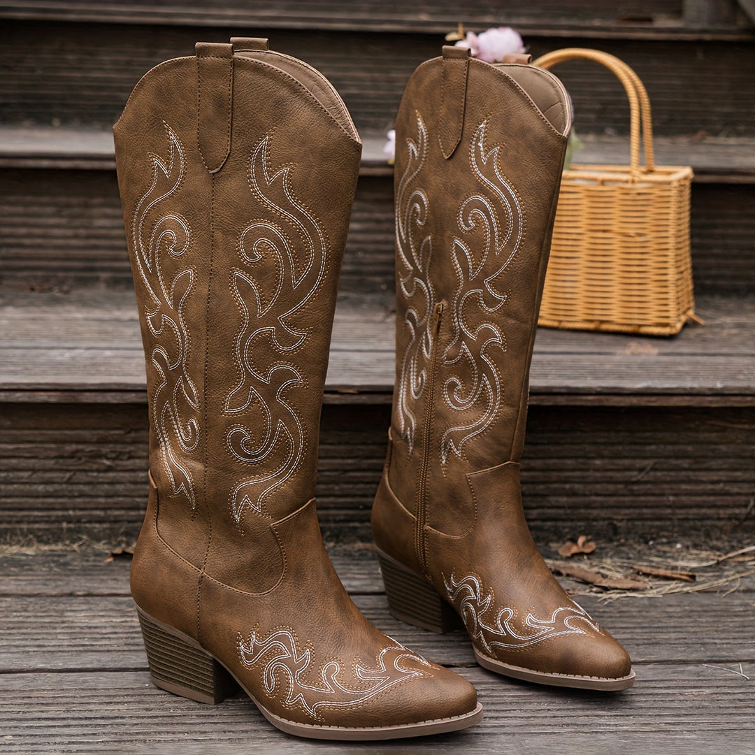 Elisa | Classic Western Cowboy Boots with Comfortable Calf Width