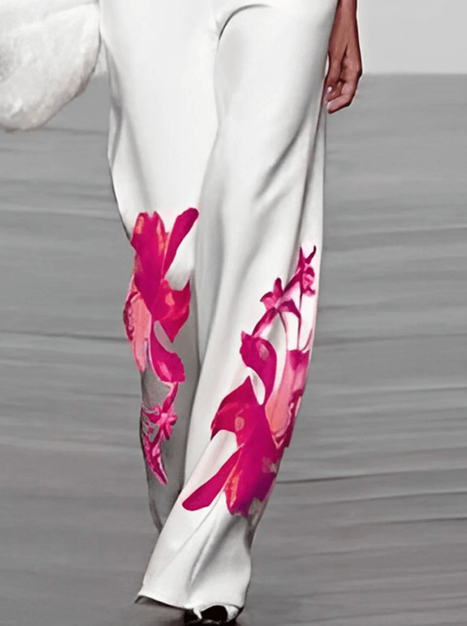 Women's Floral Print Top and Pants Set
