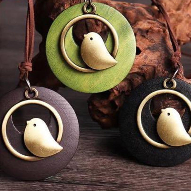 Wooden Bird Necklace - Elena Harper
