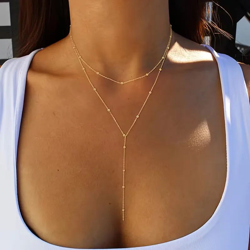 Rice Pearl and Fringe Necklace - Elegant and Delicate