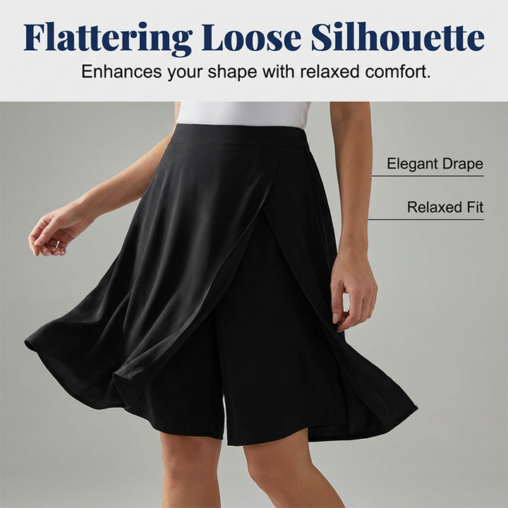 Women's Short Skirt with Elastic Waist, Asymmetrical Cut, Summer - Elena Harper