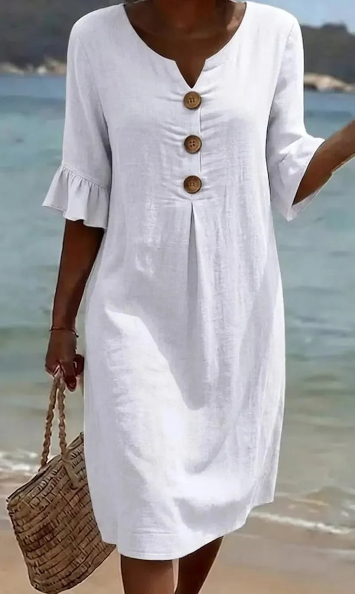Nelia™ | Airy Midi Dress for Summer