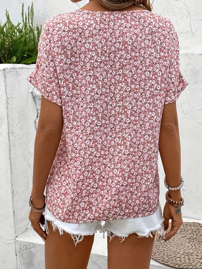 Jamie | Ladies Floral Button Front Casual Top