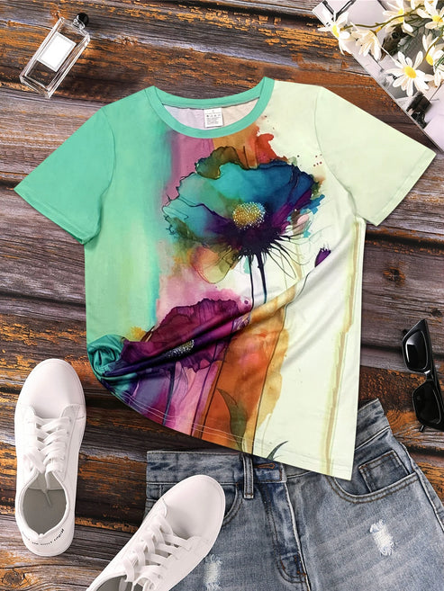 Fabienne - Short Sleeve Floral Print T-Shirt