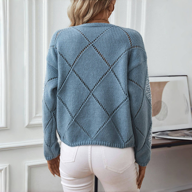 Casual Hollow Knit Pullover