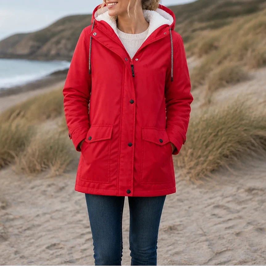 Mandy Warm and Stylish Fleece Winter Jacket with Hood - Elena Harper