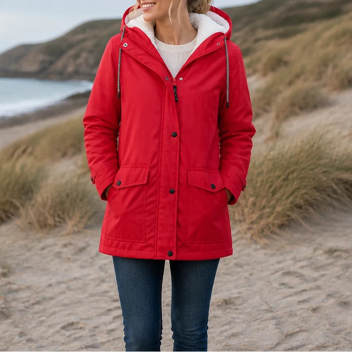 Mandy Warm and Stylish Fleece Winter Jacket with Hood - Elena Harper