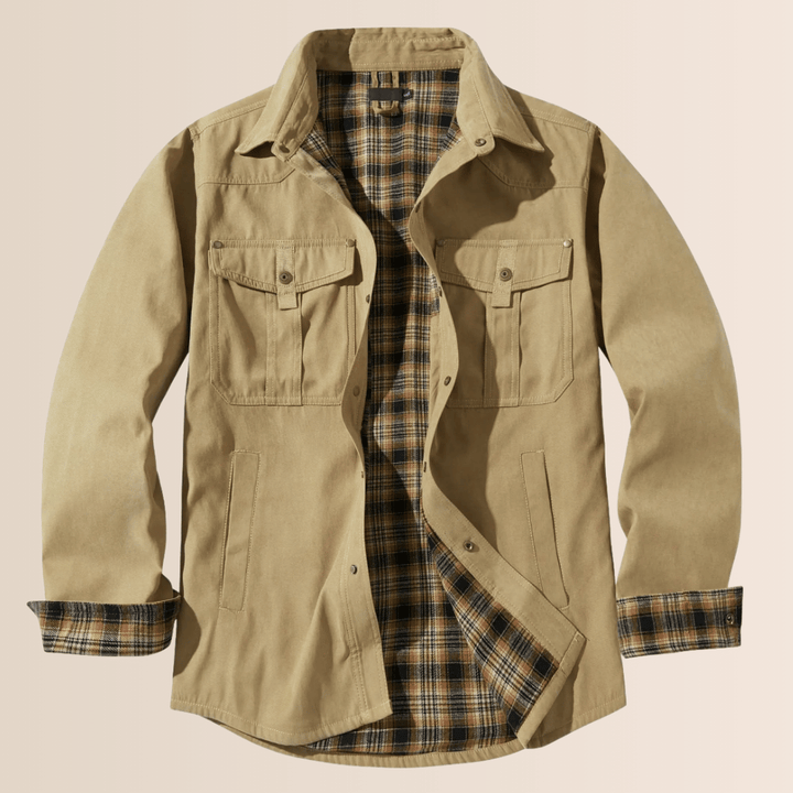 Men's Shirt Jacket with Zipper and Chest Pockets
