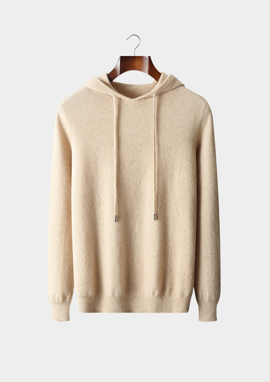 100% CASHMERE HOODED SWEATER.