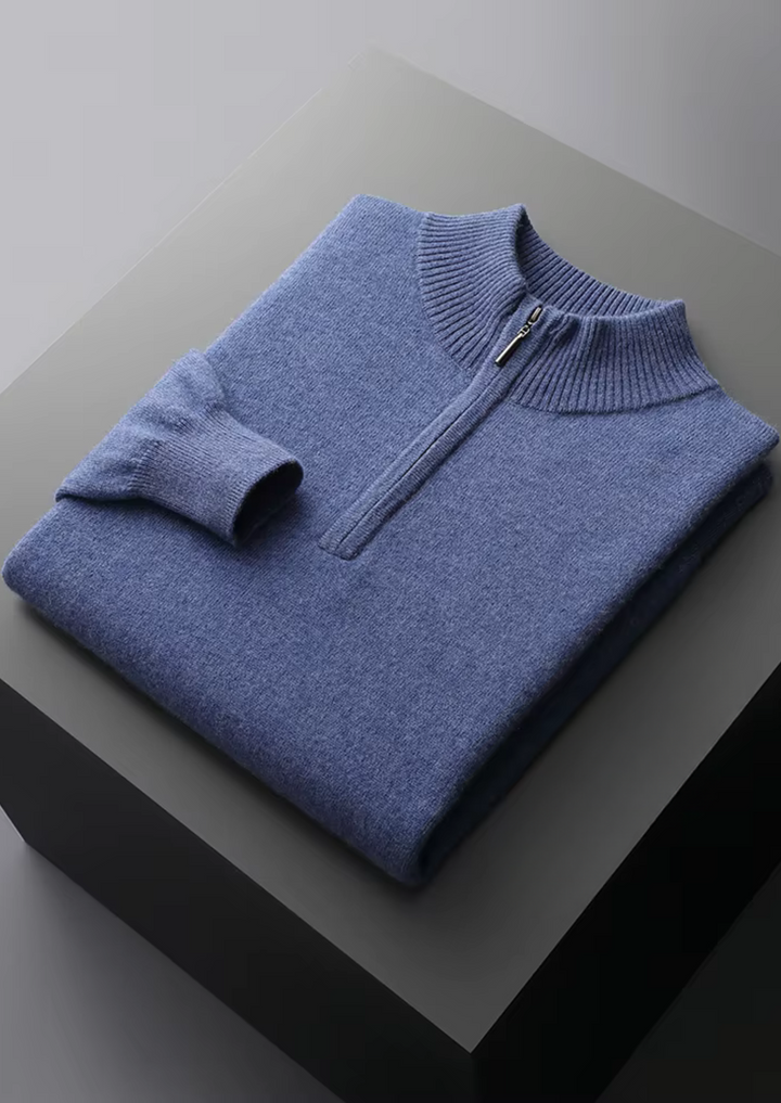 Emma & Rose wool half-zip sweater — premium knitwear