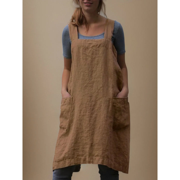 Women's Apron Dress Stylish Casual Dress with Pockets, view 6 - Elena Harper