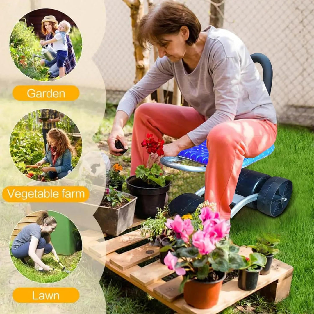 360° Rotating Gardener's Stool with Adjustable Height Comfortable Gardening Without Bending, view 5 - Elena Harper