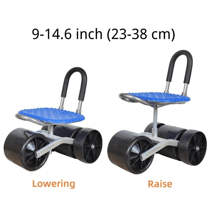 360° Rotating Gardener's Stool with Adjustable Height Comfortable Gardening Without Bending, view 3 - Elena Harper