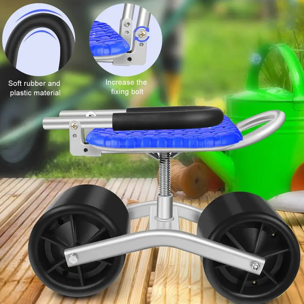 360° Rotating Gardener's Stool with Adjustable Height Comfortable Gardening Without Bending, view 7 - Elena Harper