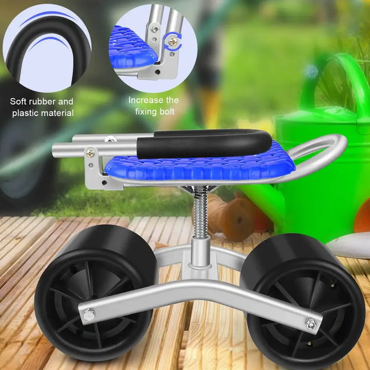 360° Rotating Gardener's Stool with Adjustable Height Comfortable Gardening Without Bending, view 7 - Elena Harper