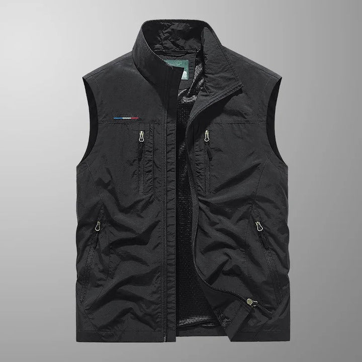 Men's Zip-Up Bodywarmer with High Collar - Practical and Versatile