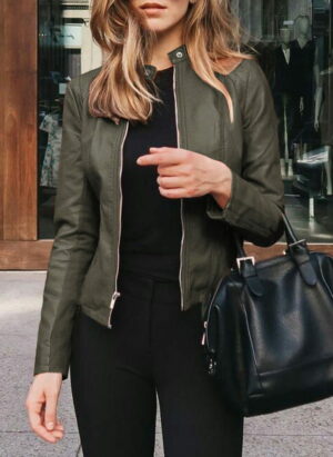 Tailored Leather Jacket for Women, view 6 - Elena Harper
