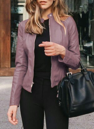 Tailored Leather Jacket for Women, view 5 - Elena Harper