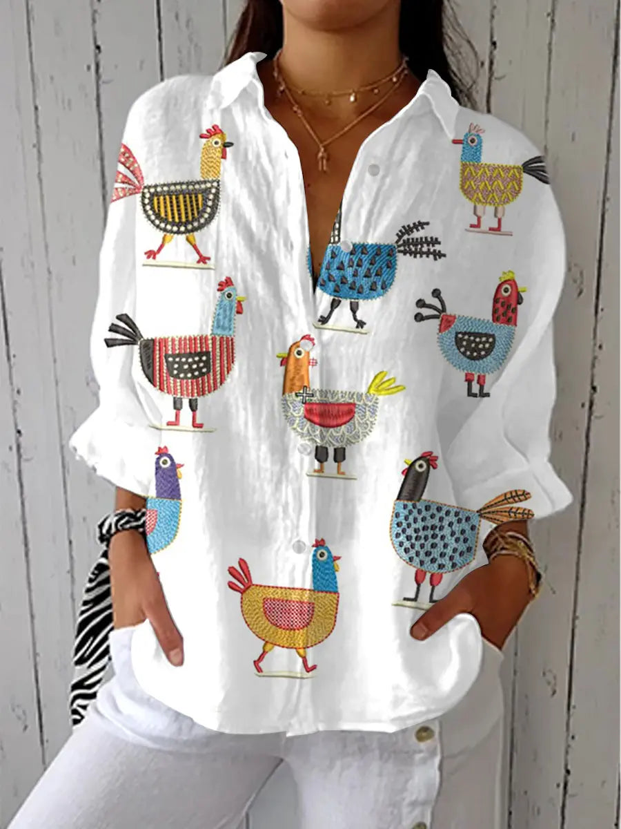 C&M® | Playful Hen Blouse