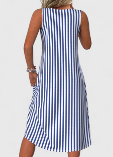 Women's Sophisticated Striped Summer Dress - Versatile Style