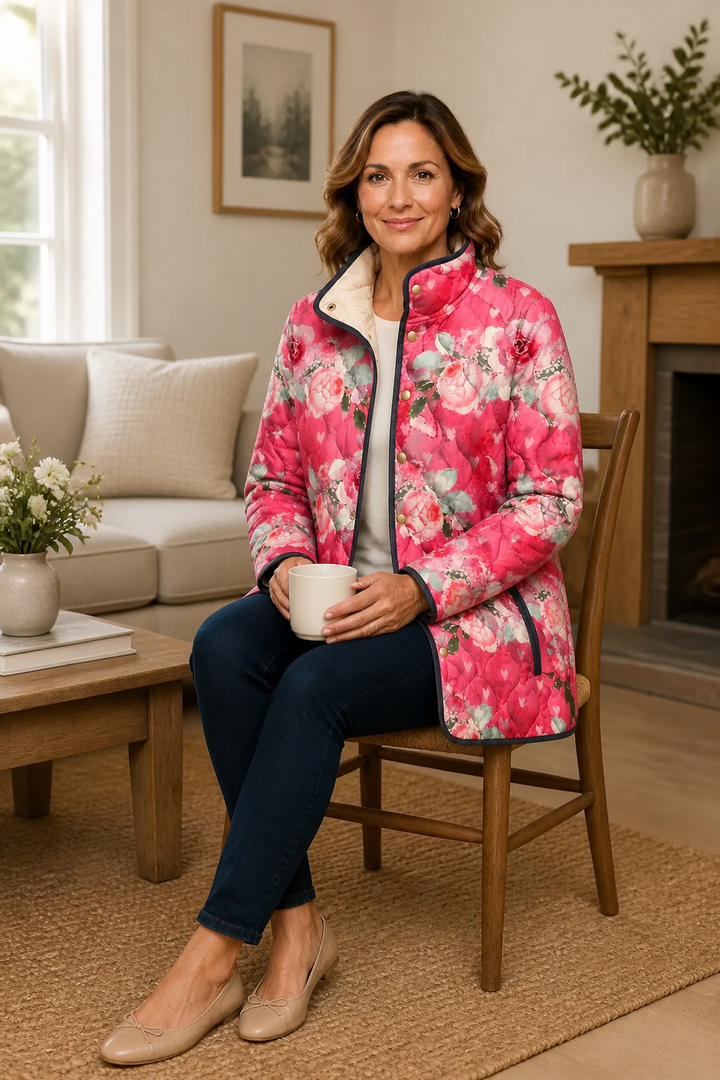 Lisa | Stylish and Comfortable Women's Puffer Jacket with Floral Pattern