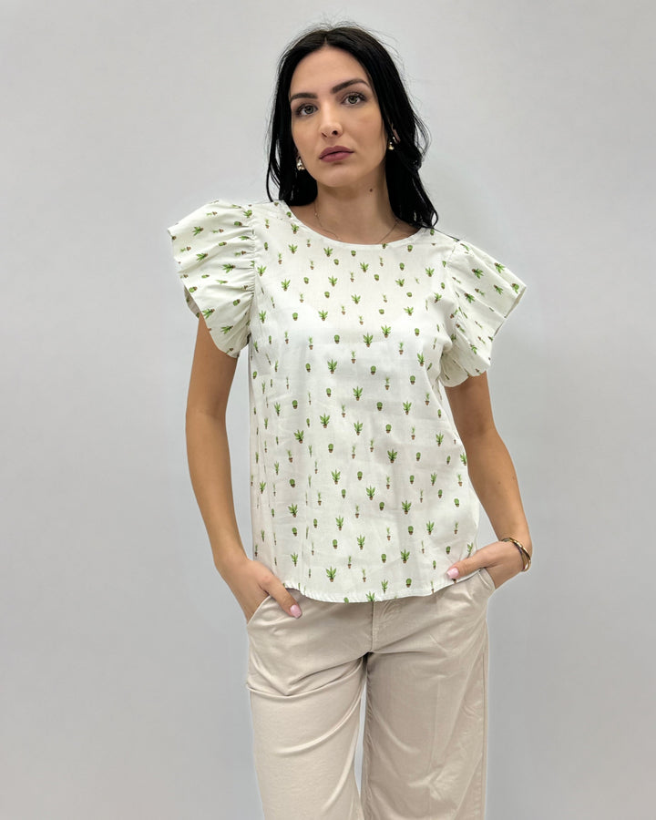 Yana™  |  soft luxurious fabrics Top Plant Print