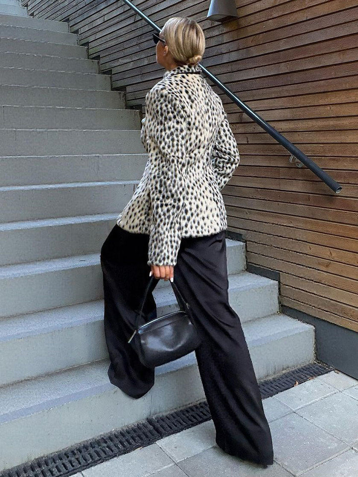 Printed Faux Fur Jacket