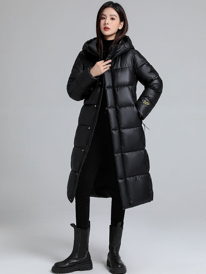 Long Quilted Effect Jacket for Women - Eryndel