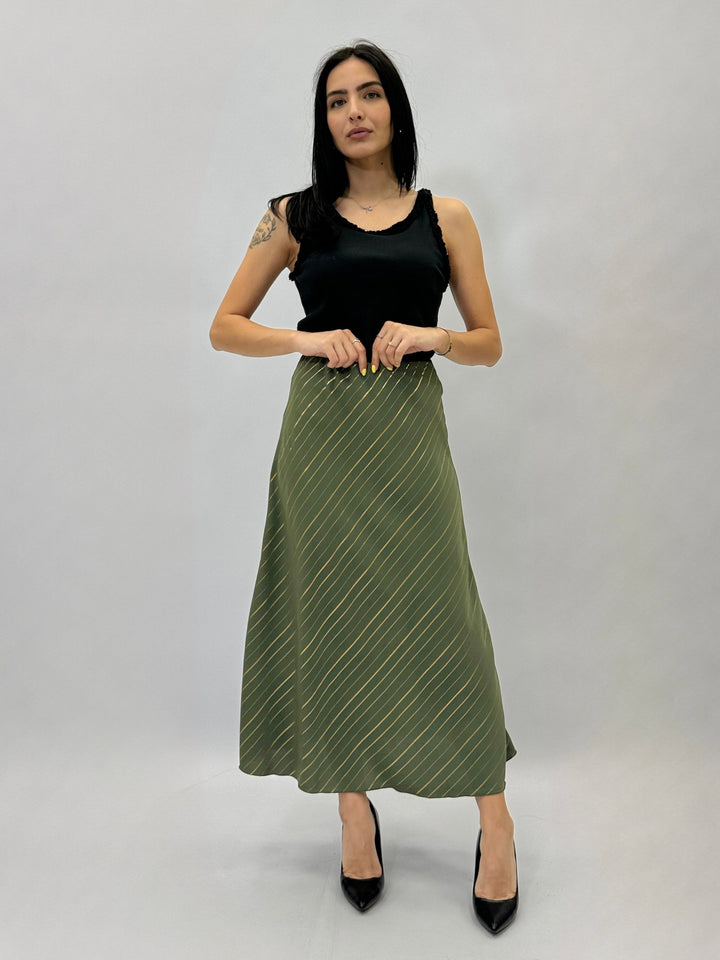 Fenna™  |  Striped Midi Skirt