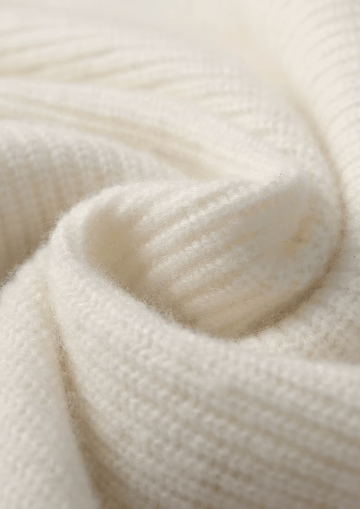 Emma & Rose ribbed cashmere V-neck sweater — premium winter knitwear