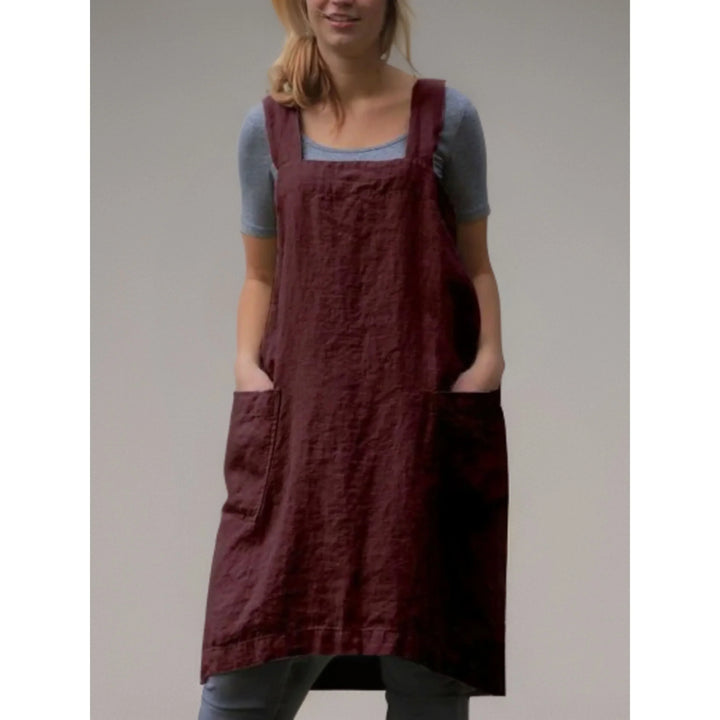Women's Apron Dress Stylish Casual Dress with Pockets, view 5 - Elena Harper